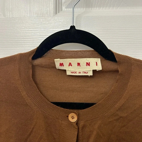 ! Marni Crew Neck Cashmere Knitted Cardigan Sweater Three-Quarter Sleeve… - Picture 3 of 5
